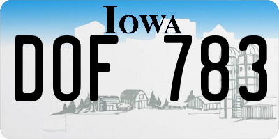IA license plate DOF783