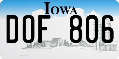 IA license plate DOF806