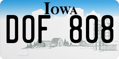 IA license plate DOF808