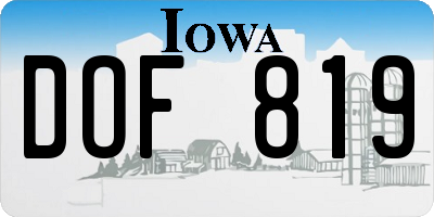 IA license plate DOF819