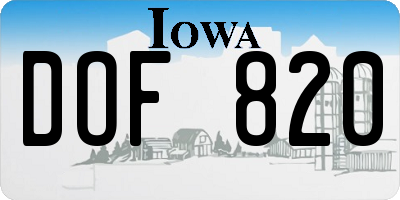 IA license plate DOF820