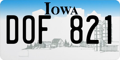 IA license plate DOF821