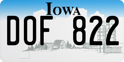 IA license plate DOF822