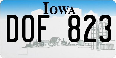 IA license plate DOF823