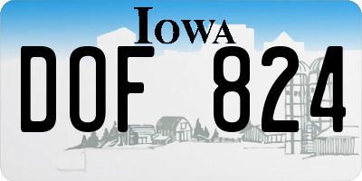 IA license plate DOF824