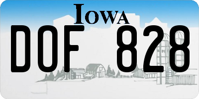 IA license plate DOF828