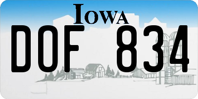 IA license plate DOF834
