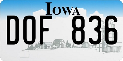 IA license plate DOF836