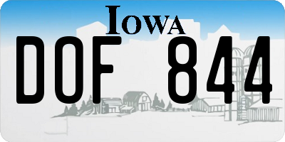 IA license plate DOF844