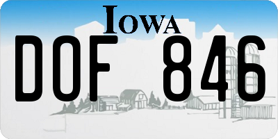 IA license plate DOF846