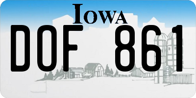 IA license plate DOF861