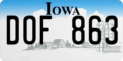 IA license plate DOF863