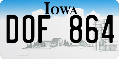 IA license plate DOF864