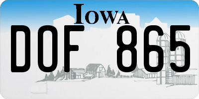 IA license plate DOF865