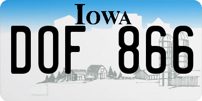 IA license plate DOF866