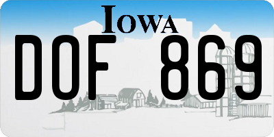 IA license plate DOF869