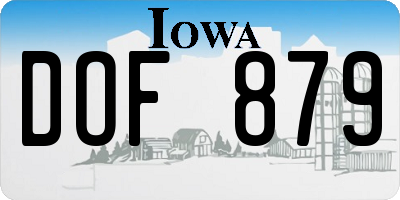 IA license plate DOF879