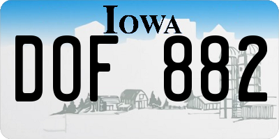 IA license plate DOF882