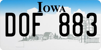 IA license plate DOF883