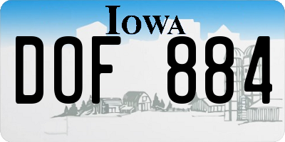 IA license plate DOF884