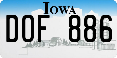 IA license plate DOF886
