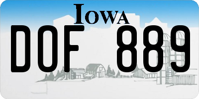IA license plate DOF889