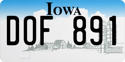 IA license plate DOF891