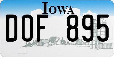IA license plate DOF895