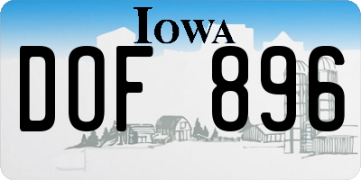 IA license plate DOF896