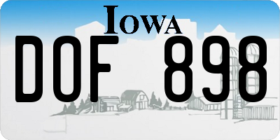 IA license plate DOF898