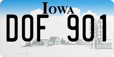 IA license plate DOF901