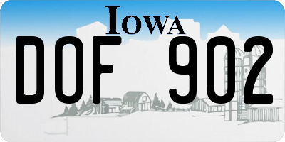 IA license plate DOF902
