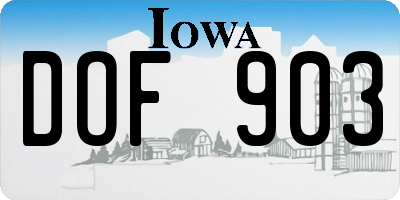 IA license plate DOF903
