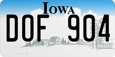 IA license plate DOF904