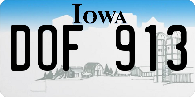 IA license plate DOF913