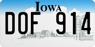 IA license plate DOF914
