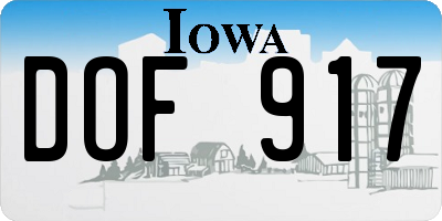 IA license plate DOF917
