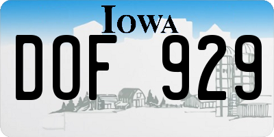 IA license plate DOF929