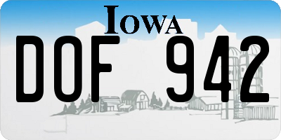 IA license plate DOF942