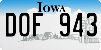 IA license plate DOF943