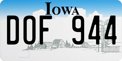IA license plate DOF944