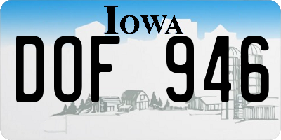 IA license plate DOF946