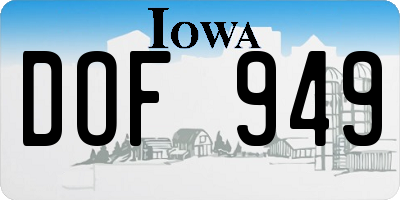IA license plate DOF949