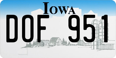 IA license plate DOF951
