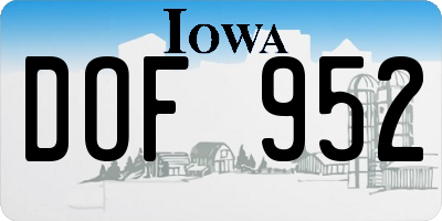 IA license plate DOF952