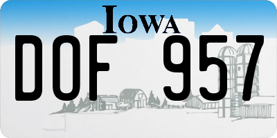 IA license plate DOF957
