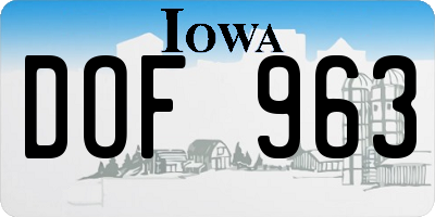 IA license plate DOF963