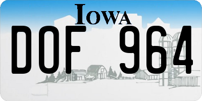 IA license plate DOF964
