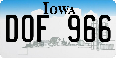 IA license plate DOF966