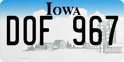 IA license plate DOF967
